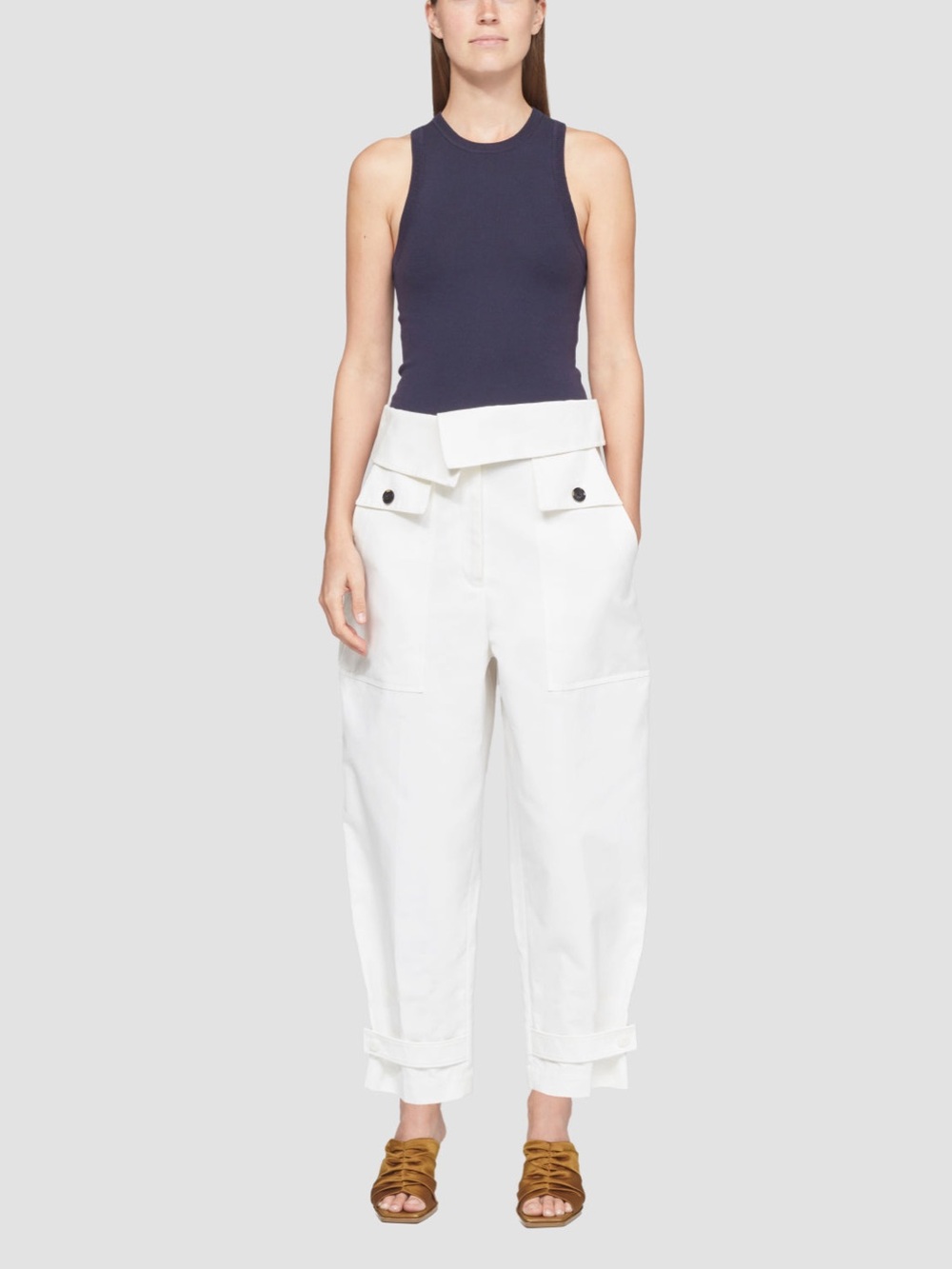 3.1 Phillip Lim White Wide-Leg Cargo Pants